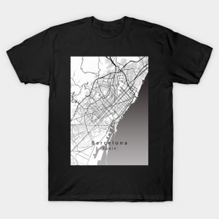 Barcelona Spain City Map T-Shirt